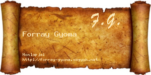 Forray Gyoma névjegykártya